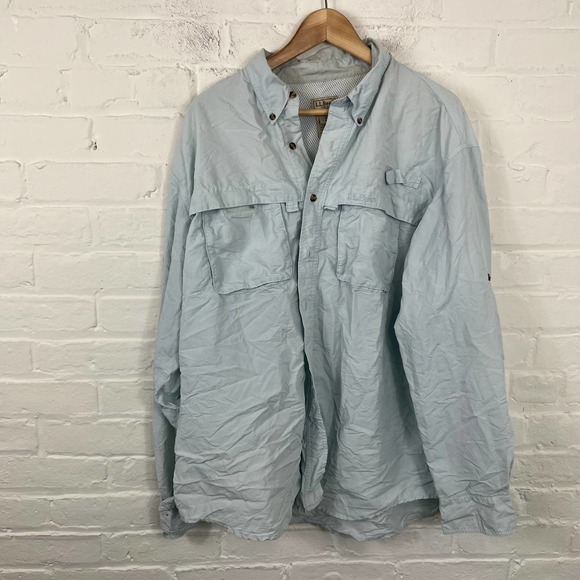 LOFT Other - L.L. Bean Men's Button Down Fishing Shirt Vented Long Sleeve Gray Size XL